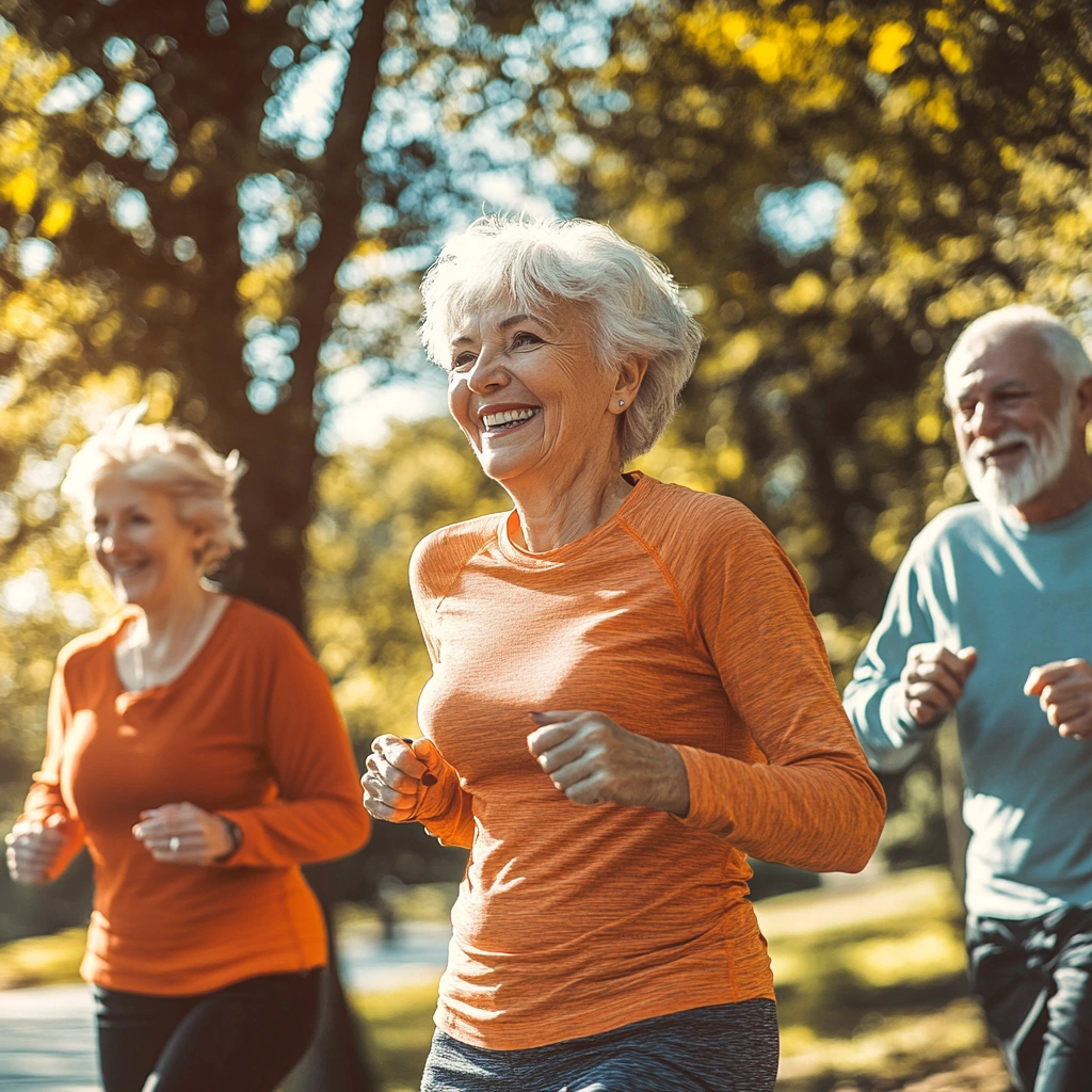 Активні пенсіонери займаються спортом на свіжому повітрі